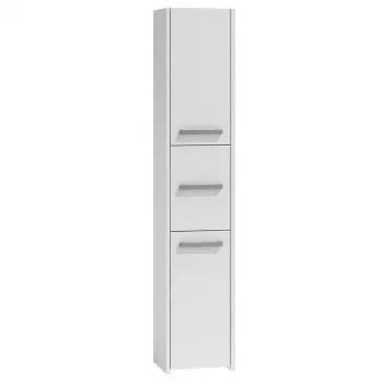 Badkamerkast top e shop S33 BIEL – vrijstaand, wit, 6 legplanken, 300×300×1700 mm