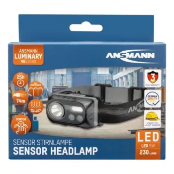 LED-hoofdlamp ANSMANN ANS 1600-0386 — op batterijen, compacte handsfree verlichting