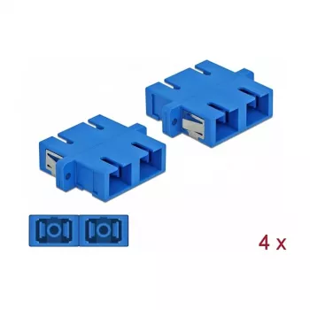 Glasvezelstekker SC bus–bus DELOCK 85991, blauw, 4-pack