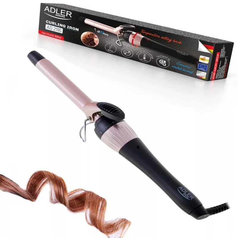 Adler | krultang | AD 2116 | keramisch verwarmingssysteem | cilinderdiameter 19 mm | temperatuur (max.) 200 °C | 36 W | zwart/roze