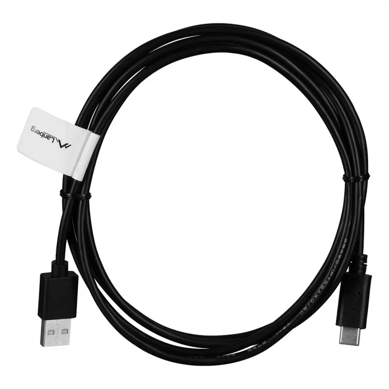 USB-A naar USB-C-kabel LANBERG CA-USBO-20CU-0018-BK — USB 2.0, 1,8 m, zwart