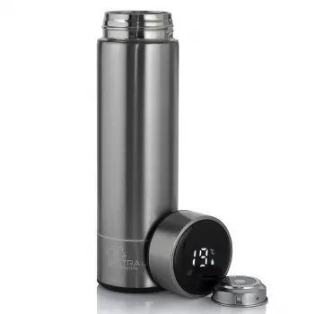 Extralink Smart Travel Mug zilver, thermobeker met LED-display