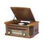 Denver MCR-50MK3 retro muziekcentrum met platenspeler, CD/MP3, cassettespeler en radio, 2 x 2,5 W, houtkleurig