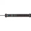 Verlengsnoer Brennenstuhl 1391010600 3m 6 stopcontacten binnen zwart zilver
