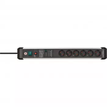 Verlengsnoer Brennenstuhl 1391010600 3m 6 stopcontacten binnen zwart zilver