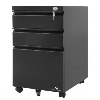 Bureau-lade-eenheid Maclean MC-850 zwart metaal 2 laden