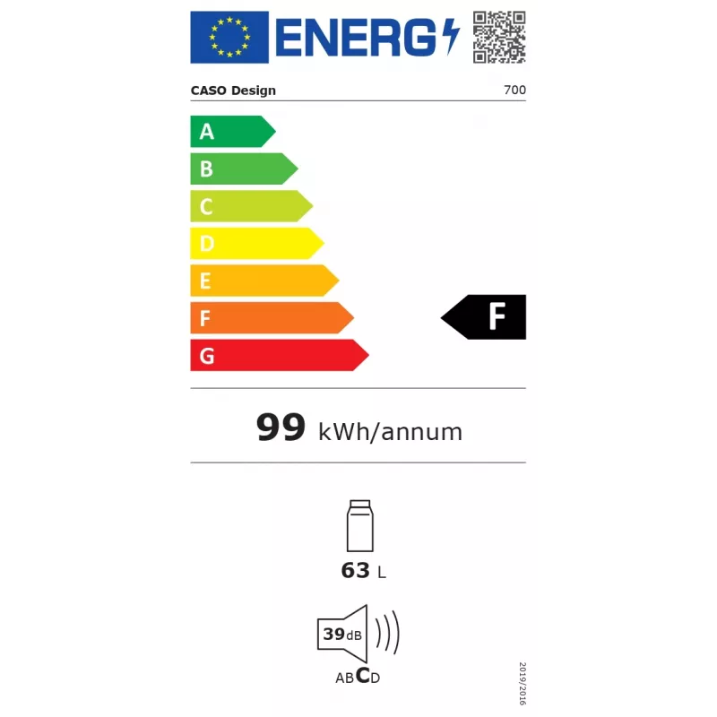Caso | Barbecue Cooler | S-R | energie-efficiëntieklasse A | inbouw | roestvrij staal
