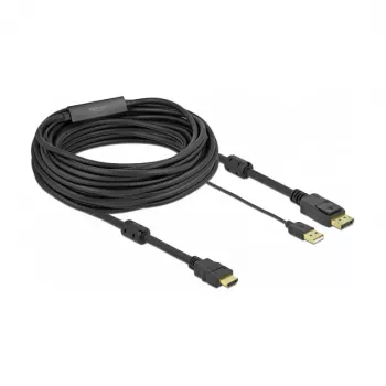 Videokabel-adapter DeLOCK 85968 10 m HDMI Type-A DisplayPort USB Type-A zwart