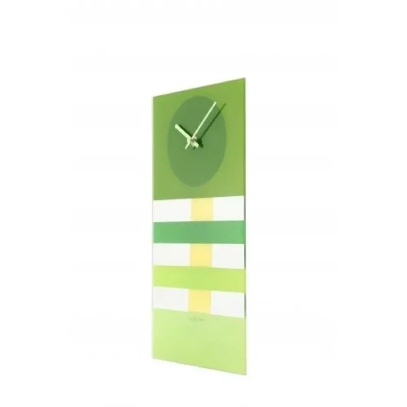 NeXtime wandklok 2855gn Bold Stripes, 19 x 38 cm, wand, groen