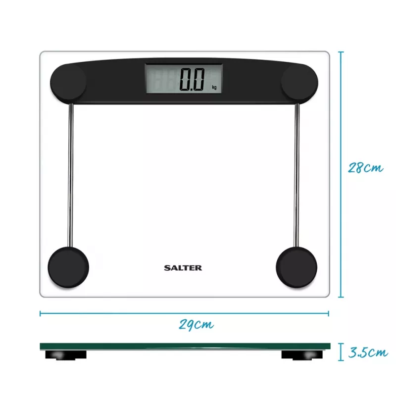 Badkamerweegschaal Salter 9208 BK3R compacte glasweegschaal elektronisch