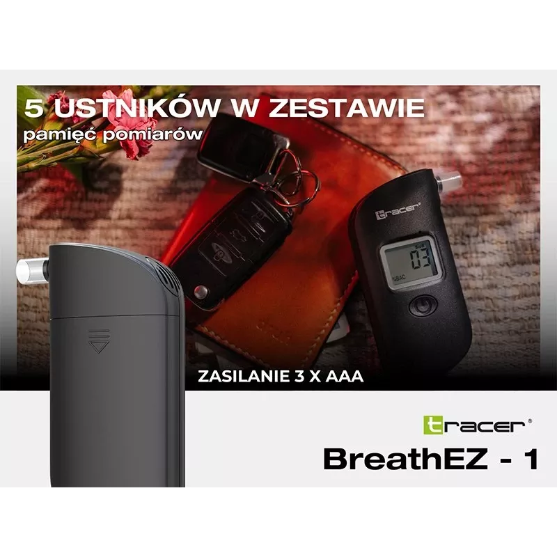 Tracer BreathEZ-1 halfgeleider-alcoholtester, zwart
