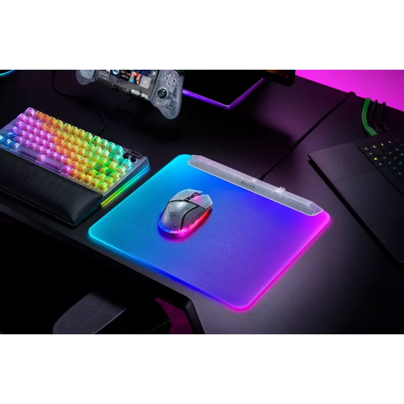 Gaming-muispad Razer Firefly V2 Pro White – RGB-achtergrondverlichting, USB-gevoed, antislipbasis