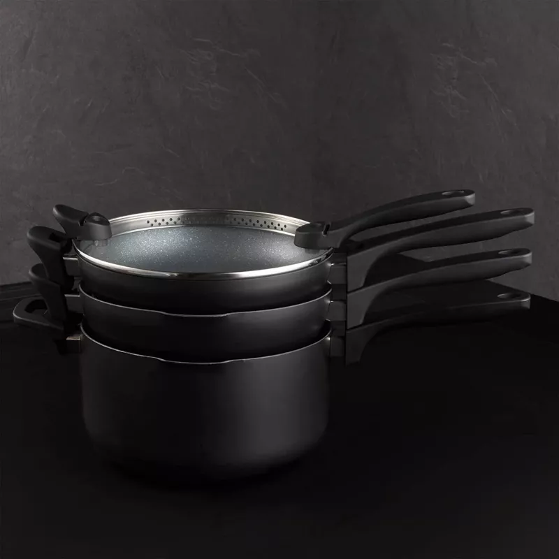 Pannenset Russell Hobbs RH01840EU7 – 4-delig stapelbaar, metallic gemarmerd