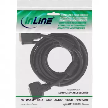 InLine DVI-D-kabel 24+1 M/F, Dual Link, 2 ferrietkernen, 3 m