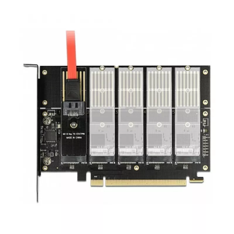DeLOCK PCI Express x16-kaart naar 5 x interne M.2 Key B / SATA