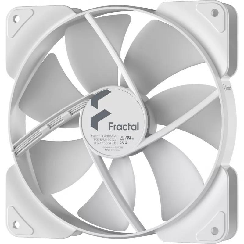 Ventilator Fractal Design Aspect 14 RGB PWM 14 cm wit 500-1700 RPM