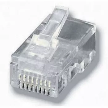 Equip modulaire stekker voor platte kabel, RJ-45 (8P8C), transparant, 0,65 g, 11,7 mm, 21,3 mm, 7,2 mm