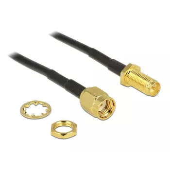 Coaxkabel DeLOCK 88876 RP-SMA Standaard 0,2 m zwart