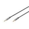 Digitus DB-510110-010-S audiokabel, 3,5 mm jack naar 3,5 mm jack, male/male, 1 m, dubbel afgeschermd, zwart