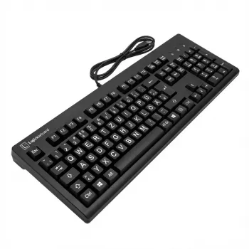 Mechanisch toetsenbord LogicKeyboard XL-Print White on zwart TITAN DE PC — Duitse layout