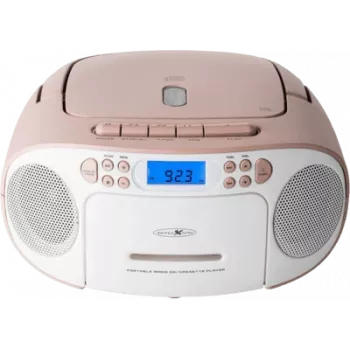 Radiowekker Reflexion RCR2260 wit roze — compacte nachtkastradiowekker