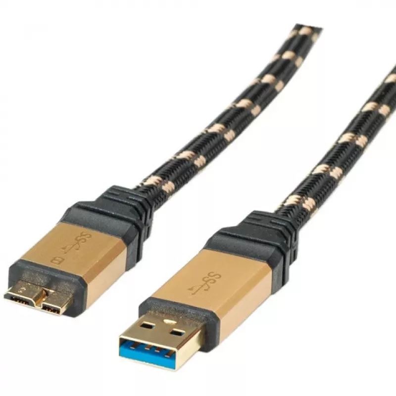 ROLINE Gold USB 3.0-kabel, USB A-stekker - USB 3.0 Micro B-stekker 2,0m (11.02.8879)