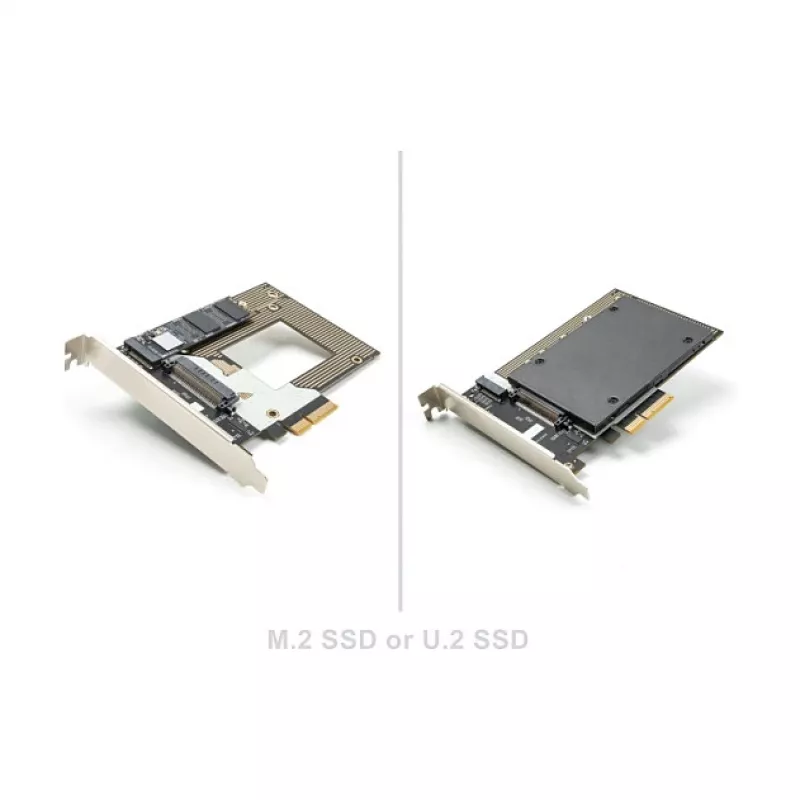 Interne M.2-/U.2-adapterkaart DELOCK 90854 — PCIe 4.0 (host: PCIe, uitgangen: M.2 Key M 110 mm, U.2)