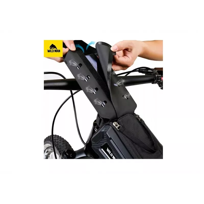 Wildman M90 fietsframetas met telefoonhouder zwart