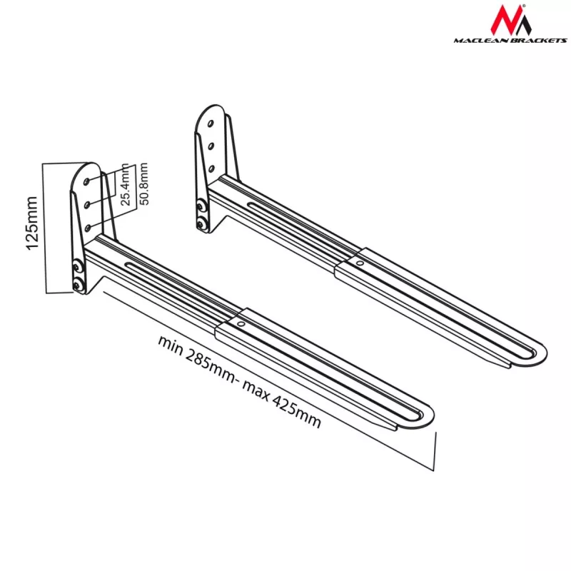 Montagekit Maclean MC-776 B zwart