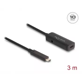 USB-kabel DeLOCK 80027 3 m USB-C zwart