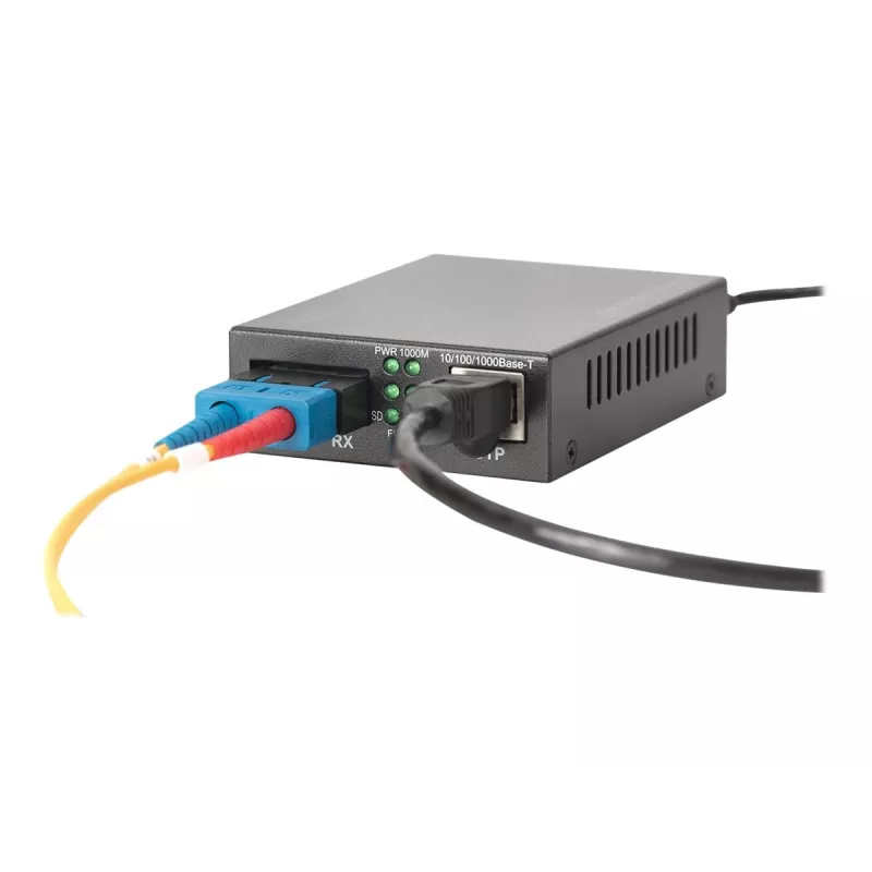 Digitus Gigabit PoE mediaconverter, RJ45 / SC, SM, PSE