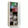 Ladekast OLIV 2D 74x35x180 cm, Sonoma-eiken/wit
