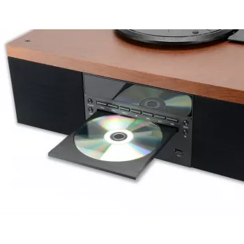 Platenspeler AKAI ATT-14BT met Bluetooth, riemaandrijving, ingebouwde phono-voorversterker, USB-uitgang