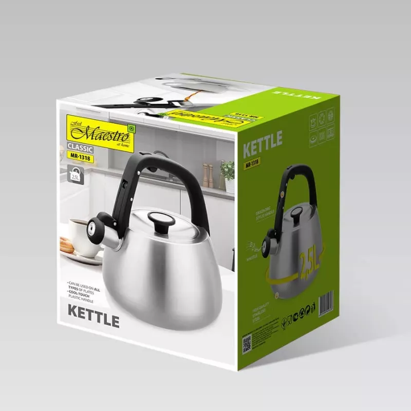 Fluitketel Maestro MR-1318 2,5 l, zilver, zwart