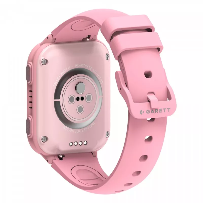 Smartwatch Garett Kids Vibe Ai 4G roze met GPS-tracking en waterdicht ontwerp