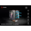 CPU-luchtkoeler SAVIO SAVGCOVORTEXX2ARGB met 4 heatpipes, 120-mm-ARGB-ventilator, zwart