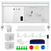 Bureaubladscheiding ergo office ER-301 W – 1116 mm brede stalen privacywand met magneetbord, wit, max. belasting 10 kg