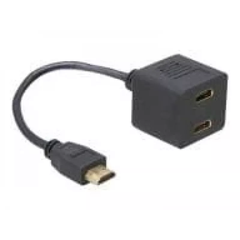 HDMI-adapter DeLOCK 65056 0,2 m stekker naar 2x bus
