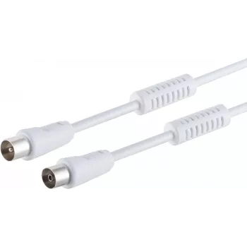 Coax-antennekabel ShiverPeaks 80205-128, wit, max. connectiviteit 100 dB