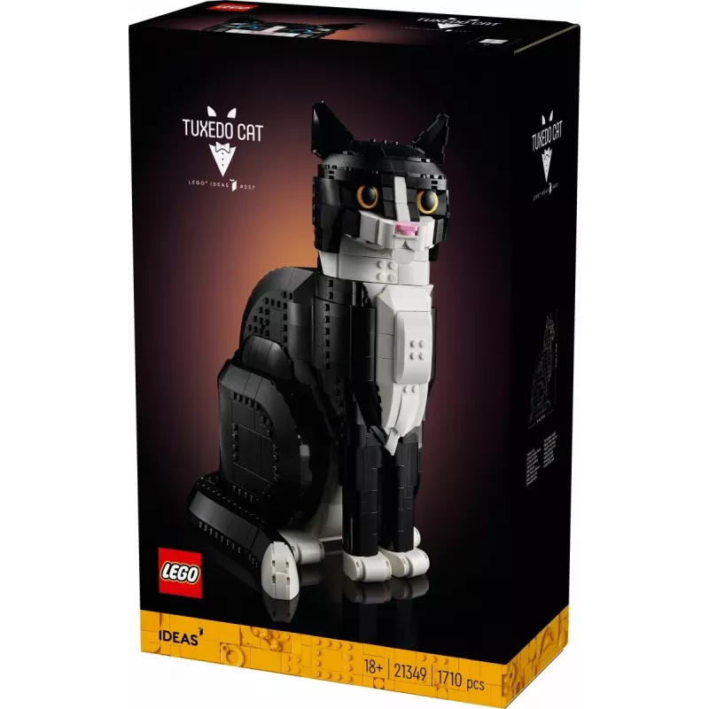 LEGO-set Ideas 21349 Tuxedo Cat bouwset — verzamelbaar steenmodel, showstuk