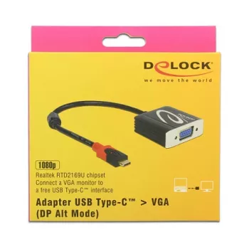 Videokabel-adapter DeLOCK 62994 USB Type-C naar VGA 0,2 m zwart