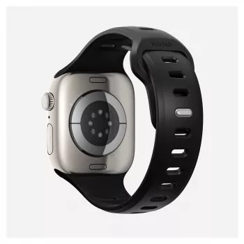 Horlogeband Nomad Tempo Band zwart rubber — 20 mm breed, geschikt voor polsen 155–193 mm