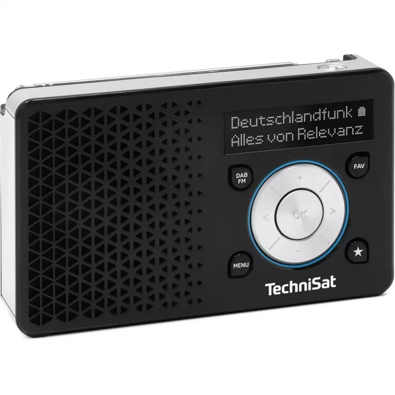 TechniSat DigitRadio 1 A 0100/4997 digitale radio, DAB+/FM, RDS, 40 zendergeheugens, ASA-waarschuwingsfunctie, zwart/zilver