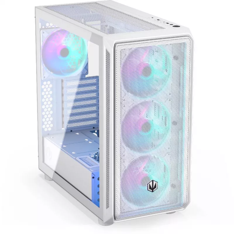 Endorfy Arx 700 ARGB pc-behuizing, midi-tower, ATX, tempered glass - inclusief 4x 140 mm ARGB-ventilator, wit (EY2A017)
