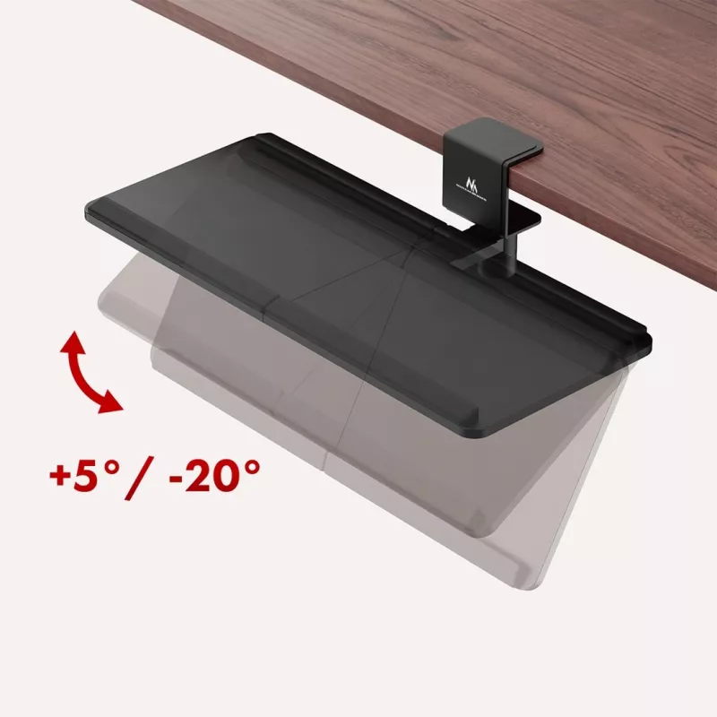 Maclean toetsenbordhouder onder het bureau, max. belasting 5 kg, horizontaal en verticaal verstelbaar, zwart, MC-108 B