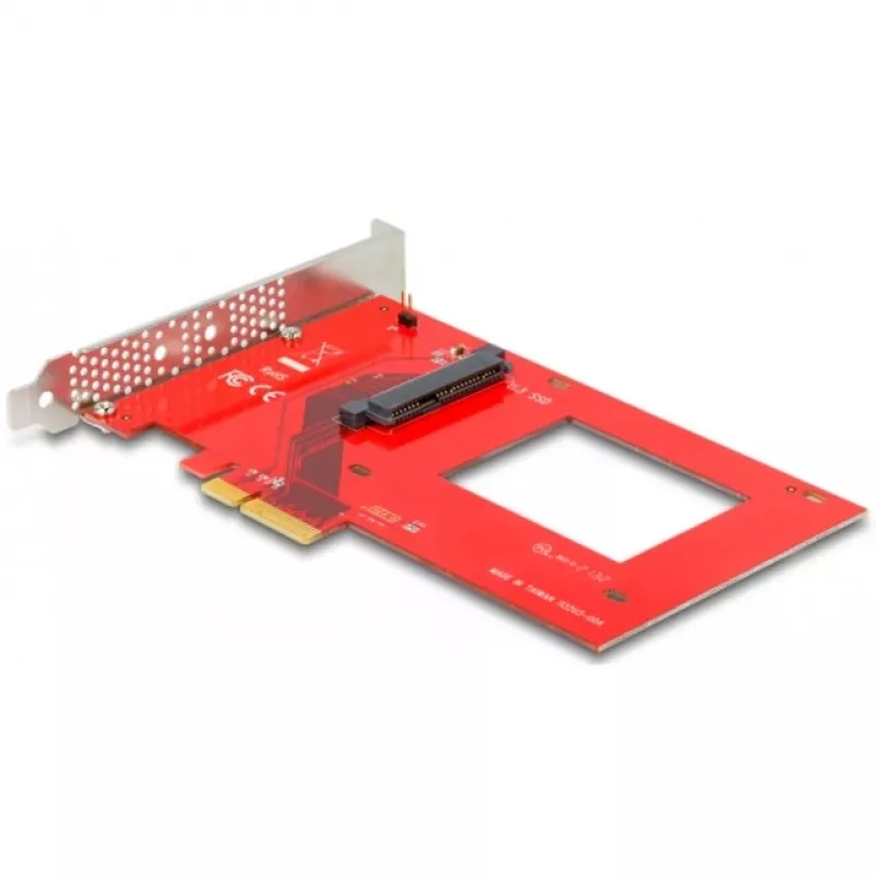 DeLOCK PCI Express x4-kaart naar 1 x interne U.3 rood zilver