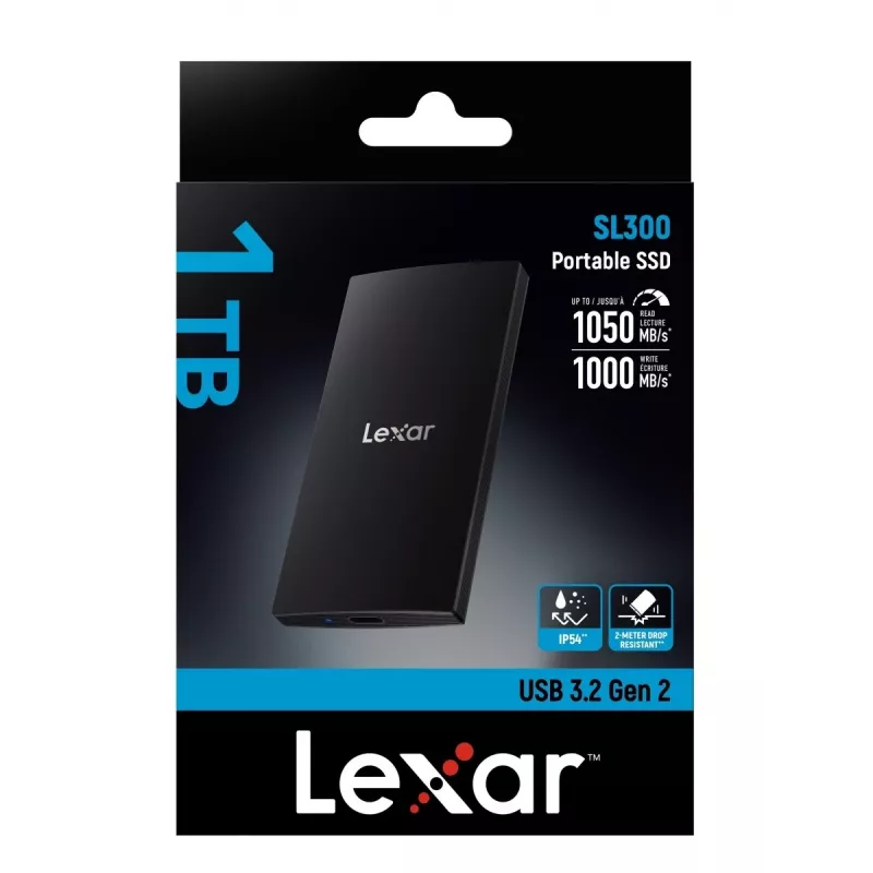 Externe solid state-drive Lexar 1 TB USB Type-C 3.2 Gen 2 LSL300001T-RNBNG