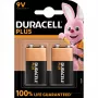 Battery Duracell Plus 9V (MN1604) — 2-pack, 0,102 kg totaalgewicht