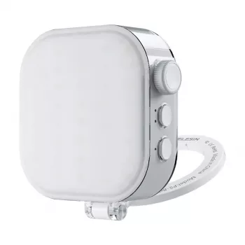 Telesin Ice Cube selfielicht met telefoonhouder P5-BGD-03 — compacte LED-vulverlichting en verstelbare smartphonehouder