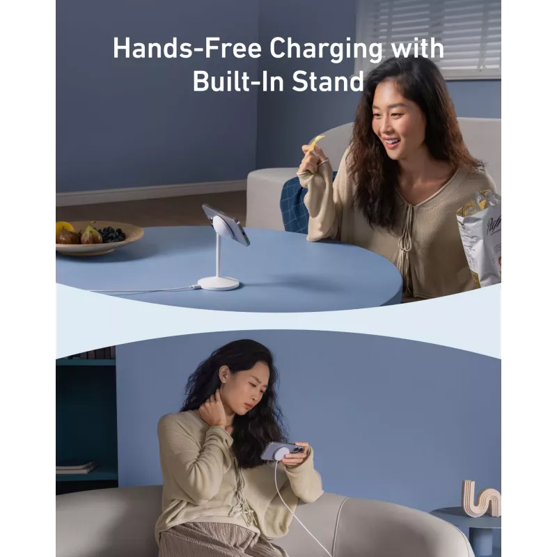 Anker MagGo Headphones wit USB draadloos snelopladen indoor